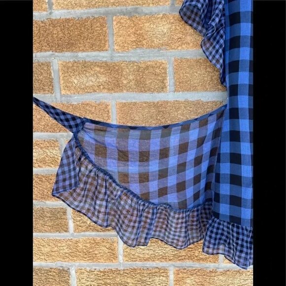 Tularosa Jenny Blue And Black Buffalo/gingham Plaid Wrap Mini Dress medium - Picture 11 of 15